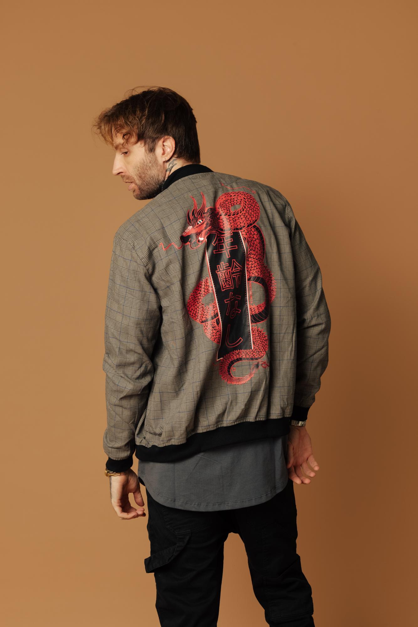 Large editorial shot of embroidered jacket back